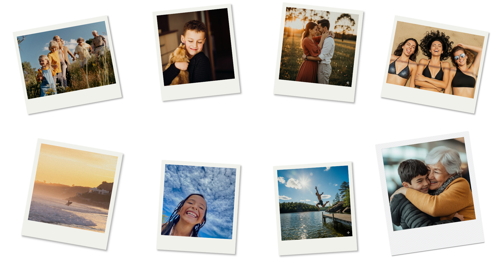 Collage de fotografías estilo polaroid